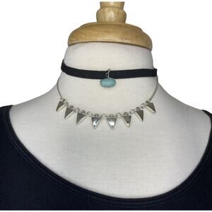 SHIRALEAH New Black Velvet Sylvana Choker Necklace Anthropologie NWT